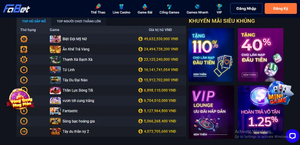 Các chương trình khuyến mãi hấp dẫn tại mu99 win